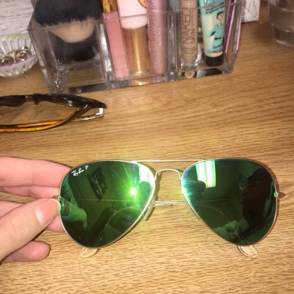Ray ban green aviators